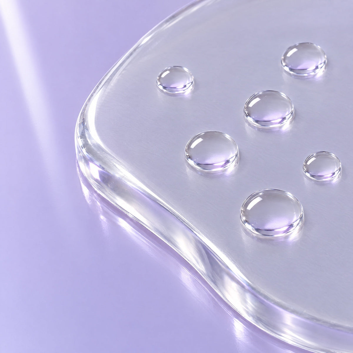 Water beading on clear medical-grade silicone