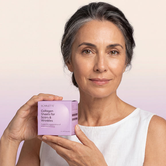 Woman holding product box